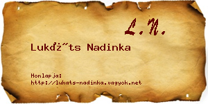 Lukáts Nadinka névjegykártya